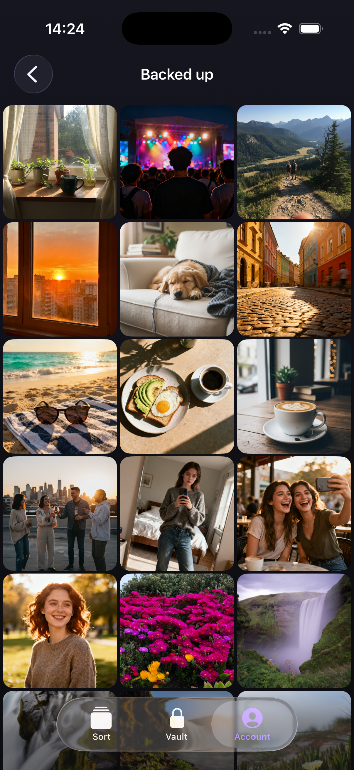 Backed-up photos in Sweep